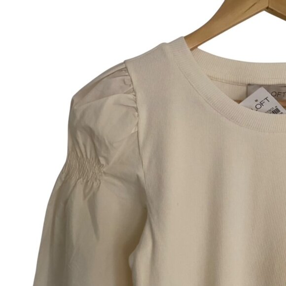 NWT Loft Ruffle Cuff Mixed Media Top XSmall - Picture 5 of 6